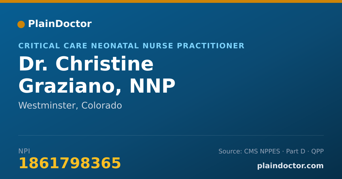 Shareable card for Christine Graziano, NNP - Critical Care Neonatal Nurse Practitioner, Westminster, CO