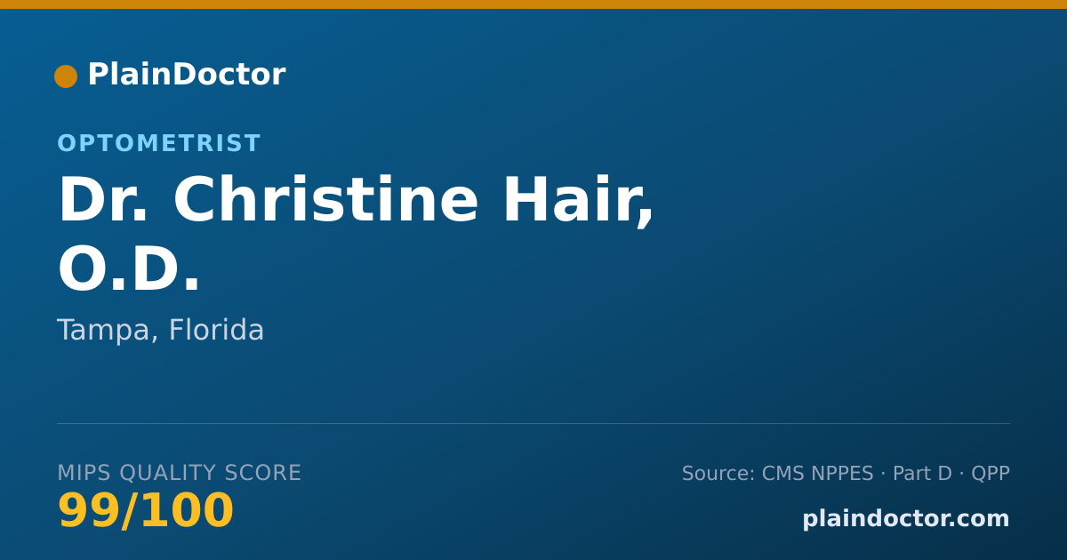 Shareable card for Christine Hair, O.D. - Optometrist, Tampa, FL