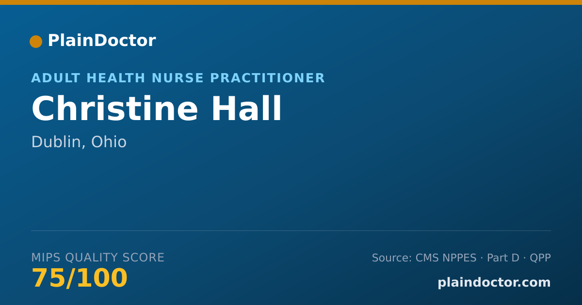 Shareable card for Christine Hall - Adult Health Nurse Practitioner, Dublin, OH