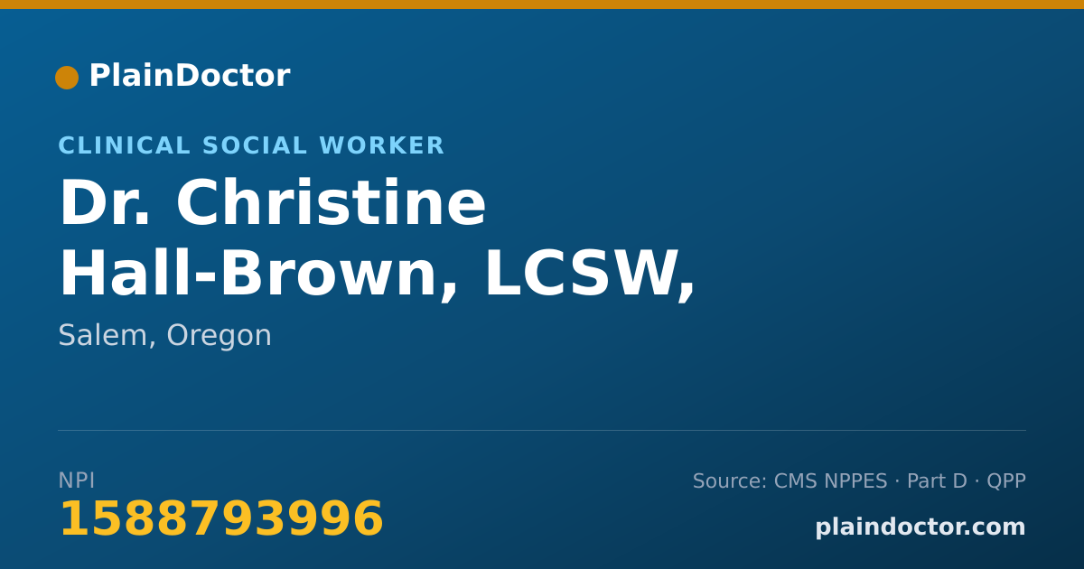 Shareable card for Christine Hall-Brown, LCSW, LICSW - Clinical Social Worker, Salem, OR