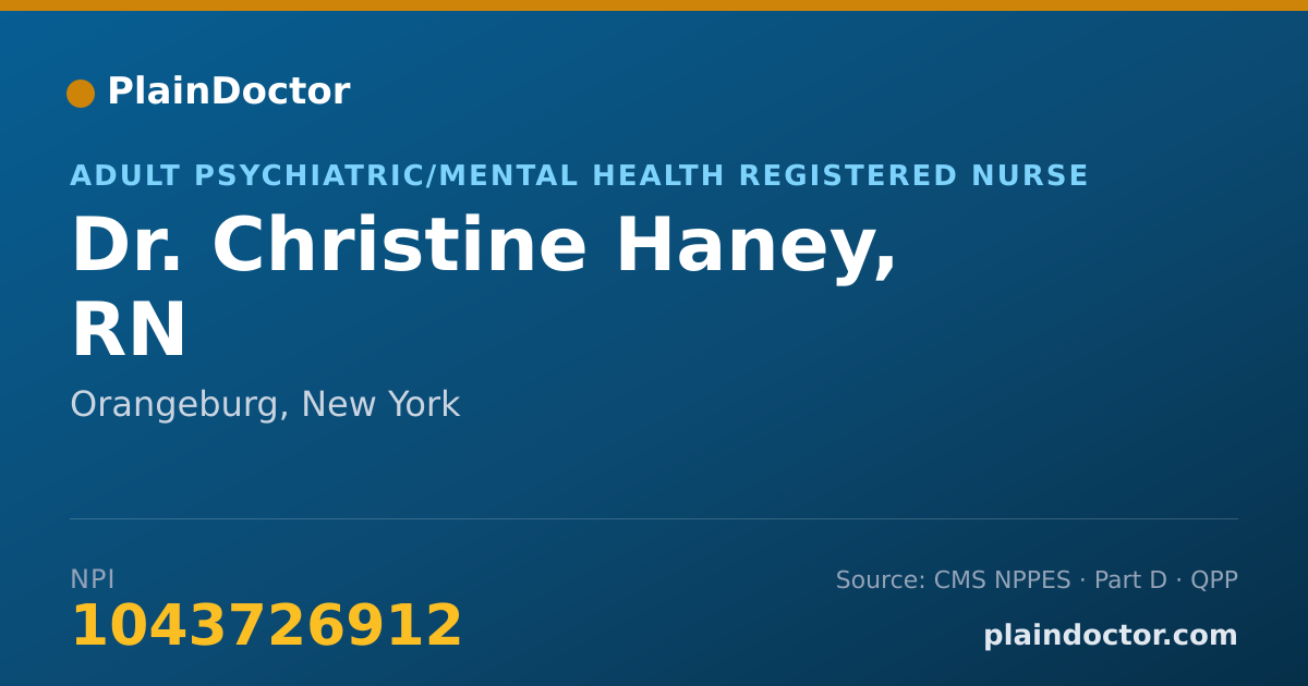 Shareable card for Christine Haney, RN - Adult Psychiatric/Mental Health Registered Nurse, Orangeburg, NY