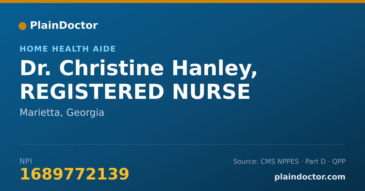 Shareable card for Christine Hanley, REGISTERED NURSE - Home Health Aide, Marietta, GA
