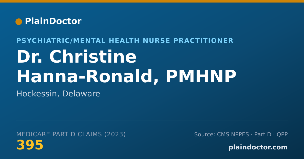 Shareable card for Christine Hanna-Ronald, PMHNP - Psychiatric/Mental Health Nurse Practitioner, Hockessin, DE