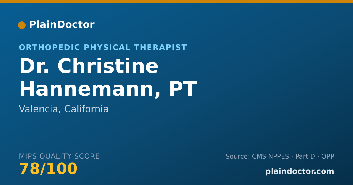 Shareable card for Christine Hannemann, PT - Orthopedic Physical Therapist, Valencia, CA