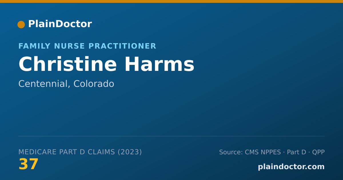 Shareable card for Christine Harms - Family Nurse Practitioner, Centennial, CO