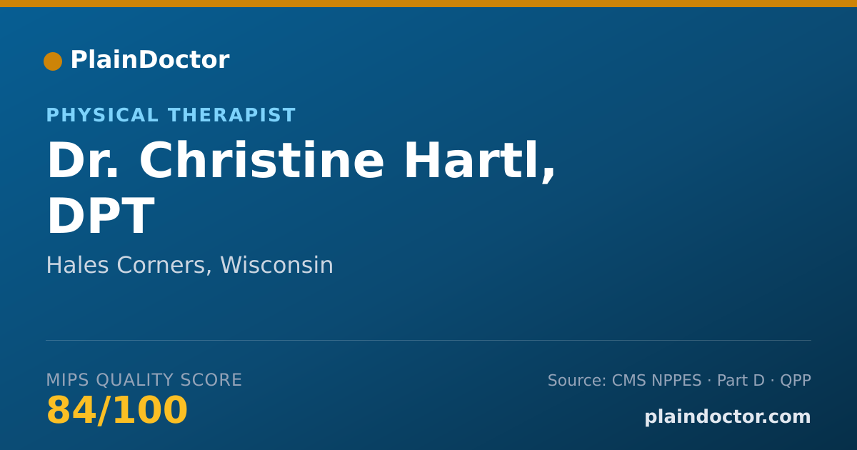 Shareable card for Christine Hartl, DPT - Physical Therapist, Hales Corners, WI