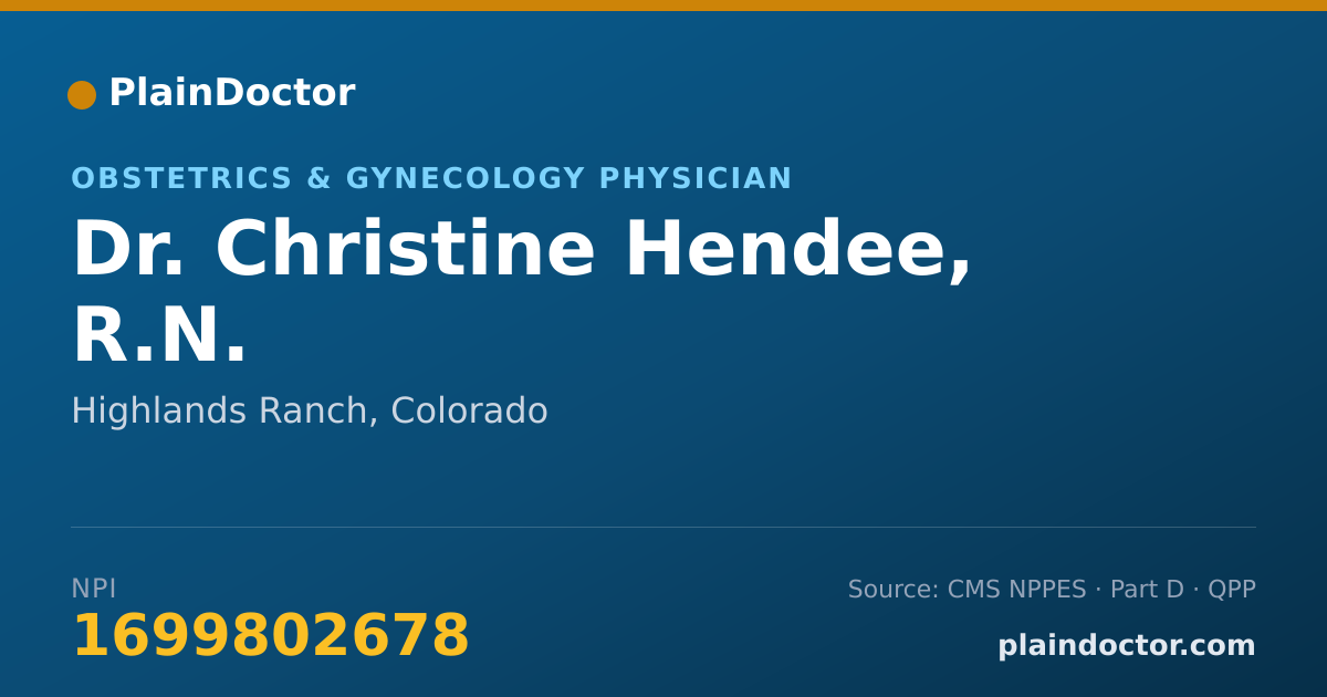Shareable card for Christine Hendee, R.N. - Obstetrics & Gynecology Physician, Highlands Ranch, CO