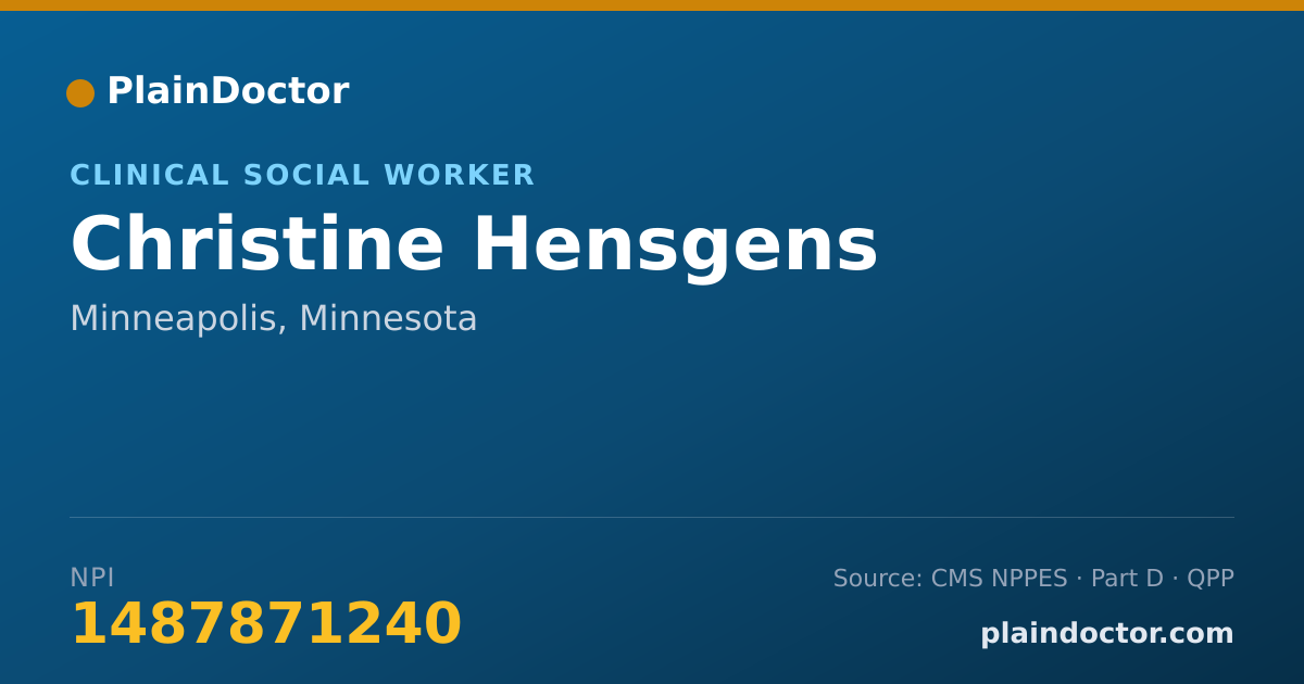 Shareable card for Christine Hensgens - Clinical Social Worker, Minneapolis, MN