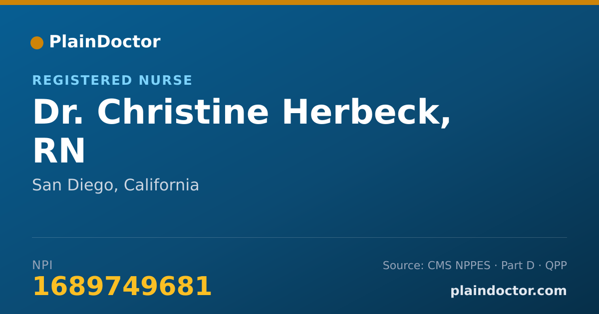 Shareable card for Christine Herbeck, RN - Registered Nurse, San Diego, CA