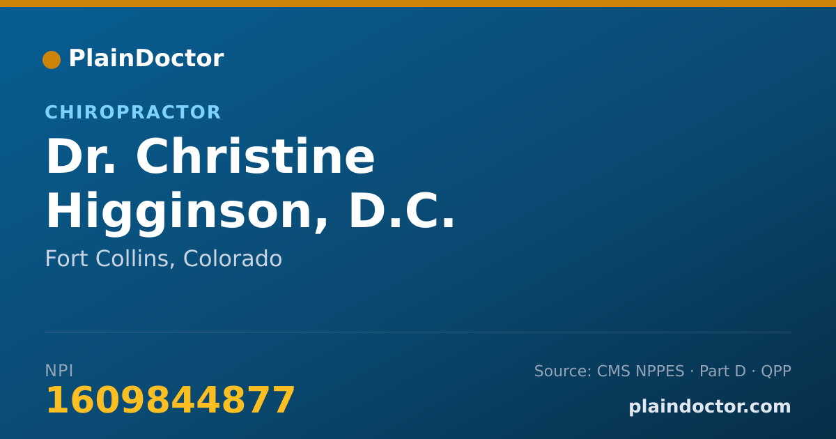 Shareable card for Christine Higginson, D.C. - Chiropractor, Fort Collins, CO