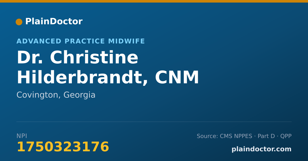 Shareable card for Christine Hilderbrandt, CNM - Advanced Practice Midwife, Covington, GA