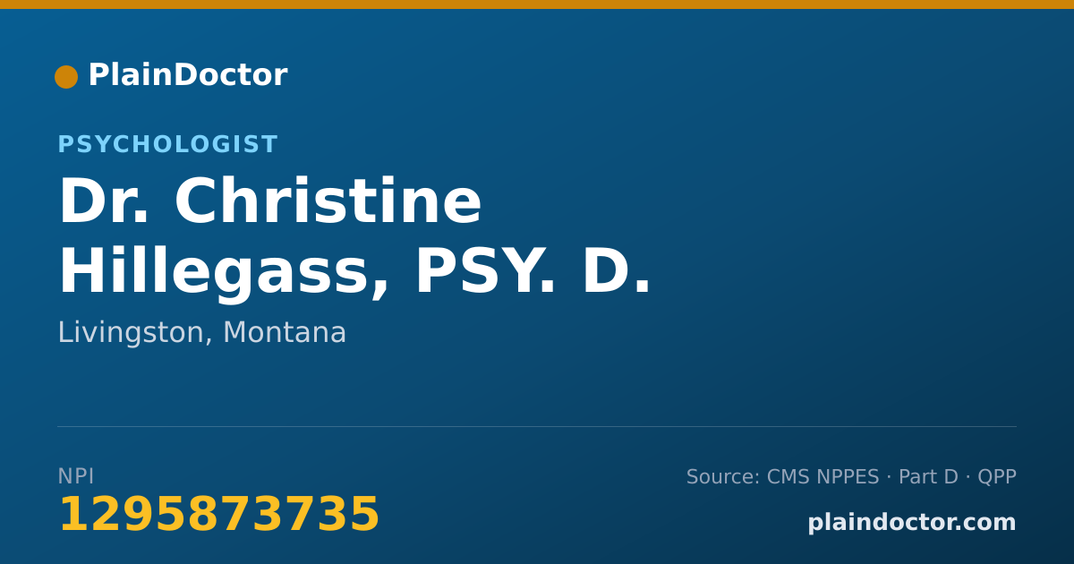 Shareable card for Christine Hillegass, PSY. D. - Psychologist, Livingston, MT