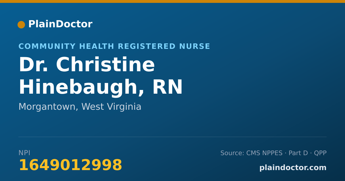 Shareable card for Christine Hinebaugh, RN - Community Health Registered Nurse, Morgantown, WV
