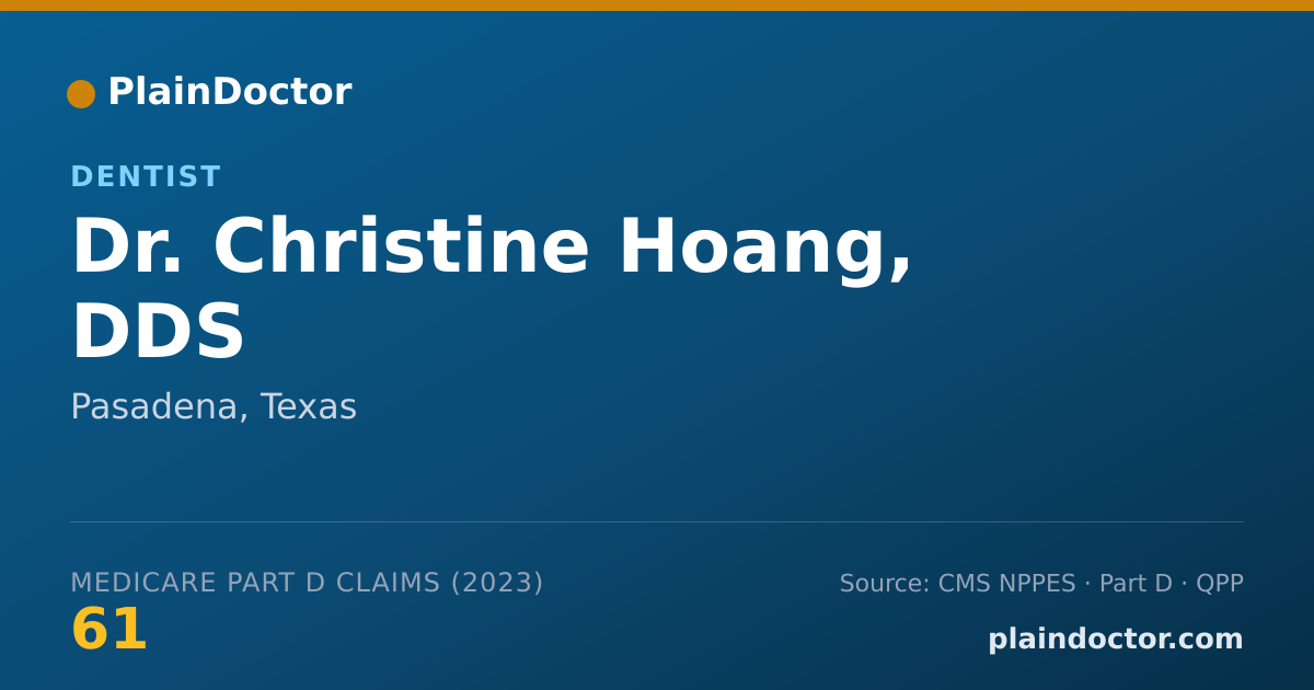 Shareable card for Christine Hoang, DDS - Dentist, Pasadena, TX