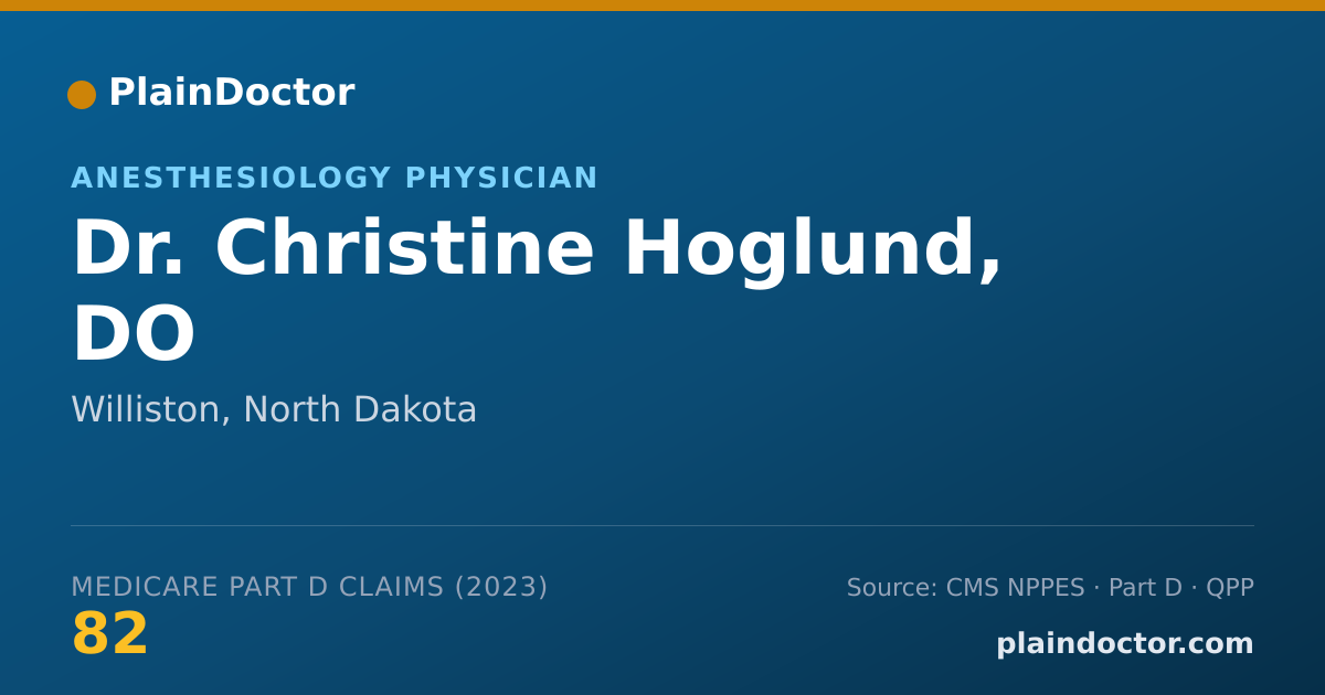 Shareable card for Christine Hoglund, DO - Anesthesiology Physician, Williston, ND