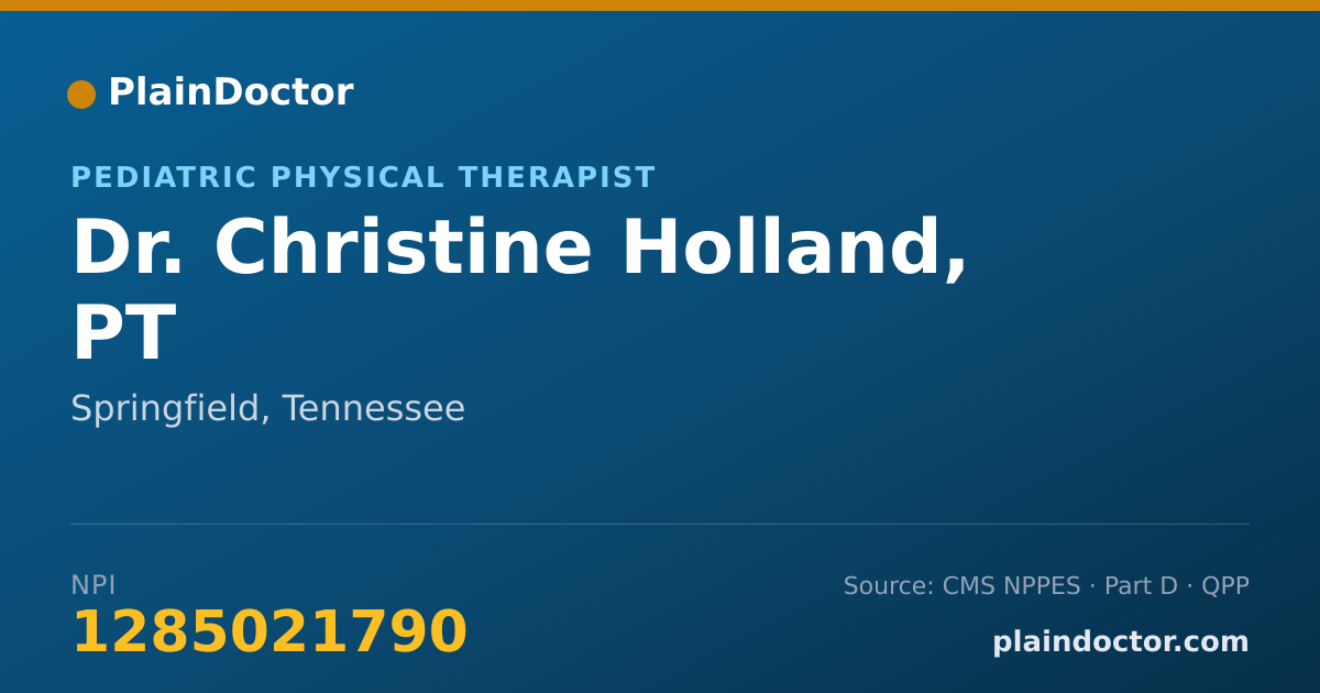 Shareable card for Christine Holland, PT - Pediatric Physical Therapist, Springfield, TN