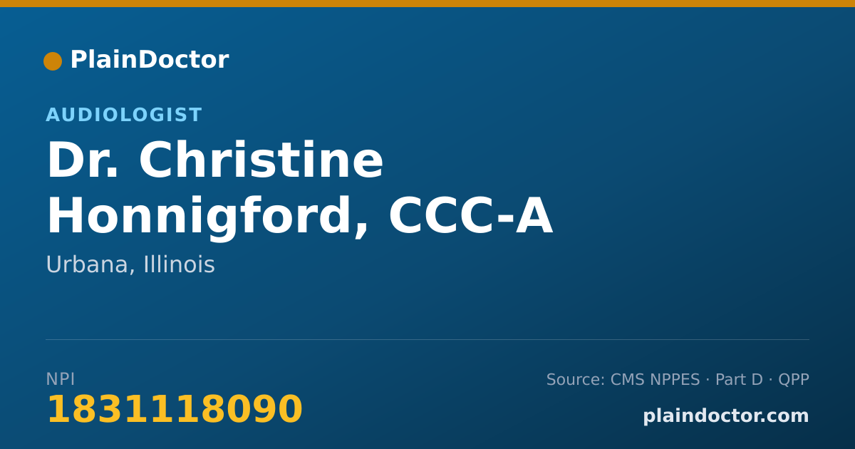 Shareable card for Christine Honnigford, CCC-A - Audiologist, Urbana, IL