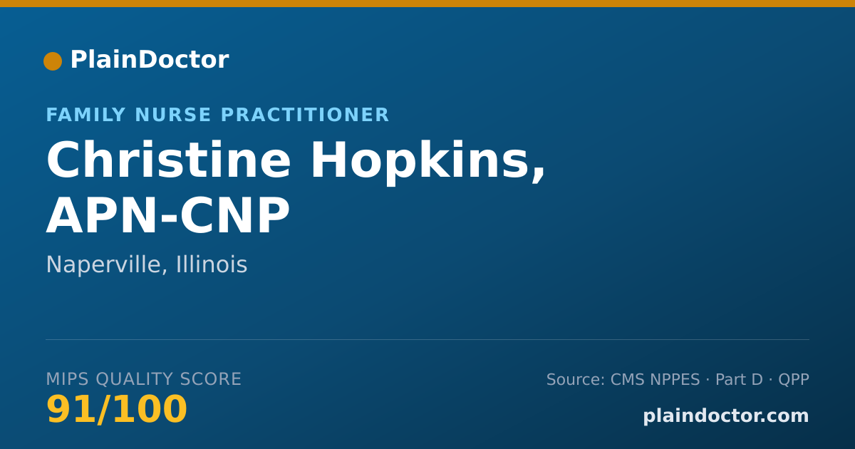 Shareable card for Christine Hopkins, NP - Family Nurse Practitioner, Naperville, IL