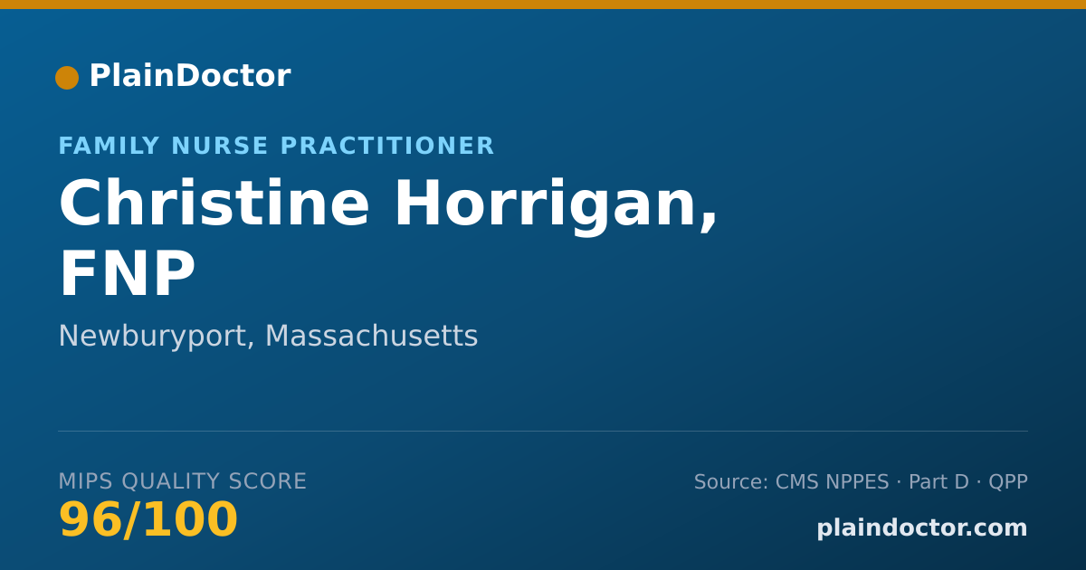 Shareable card for Christine Horrigan, FNP - Family Nurse Practitioner, Newburyport, MA