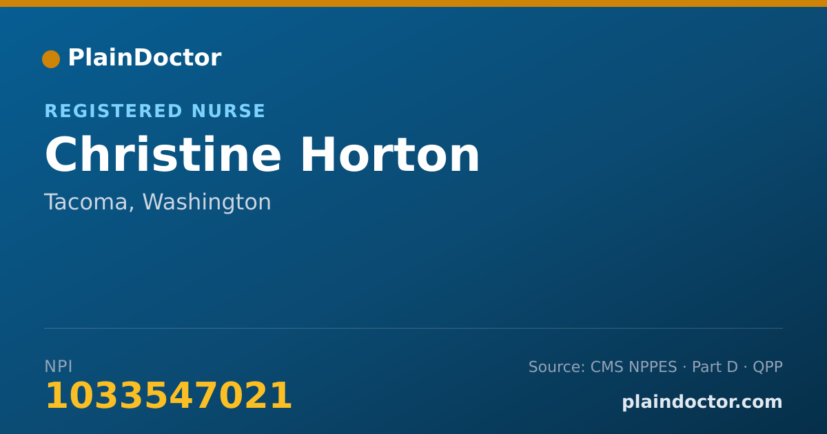 Shareable card for Christine Horton - Registered Nurse, Tacoma, WA