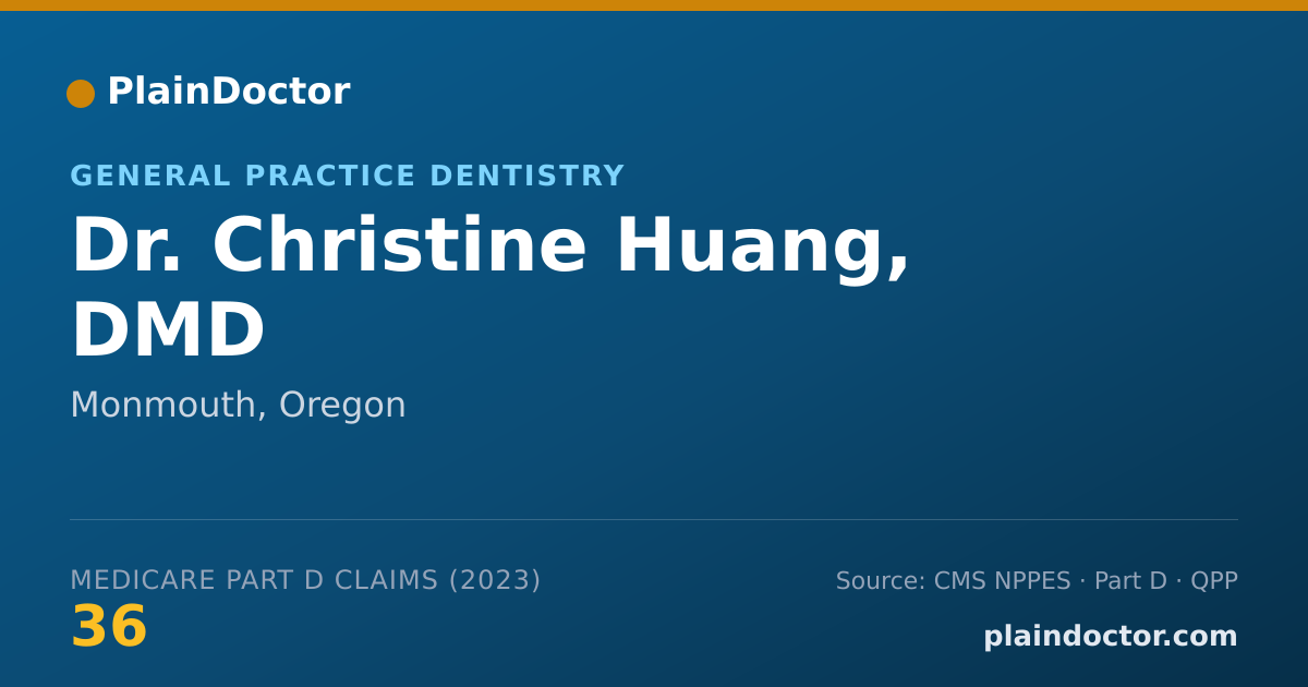 Shareable card for Christine Huang, DMD - General Practice Dentistry, Monmouth, OR