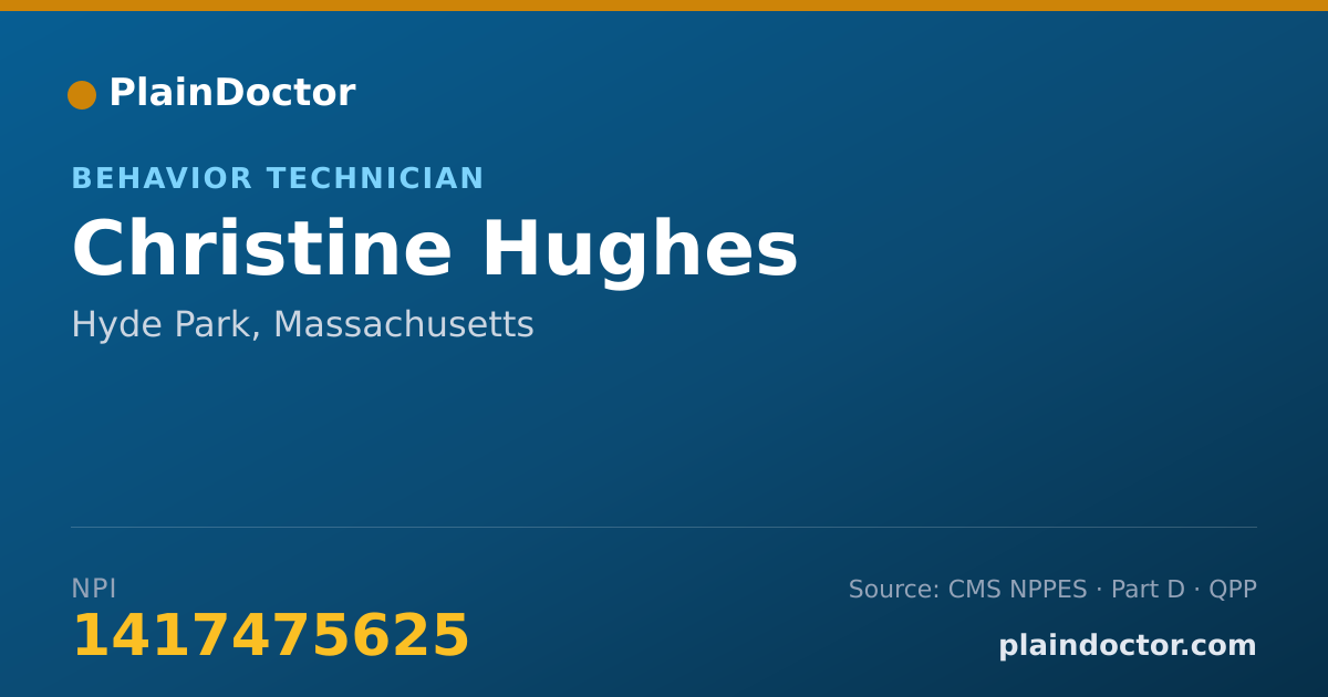 Shareable card for Christine Hughes - Behavior Technician, Hyde Park, MA