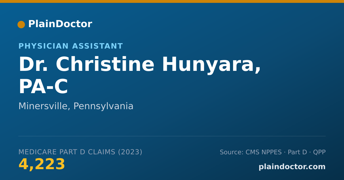 Shareable card for Christine Hunyara, PA-C - Physician Assistant, Minersville, PA