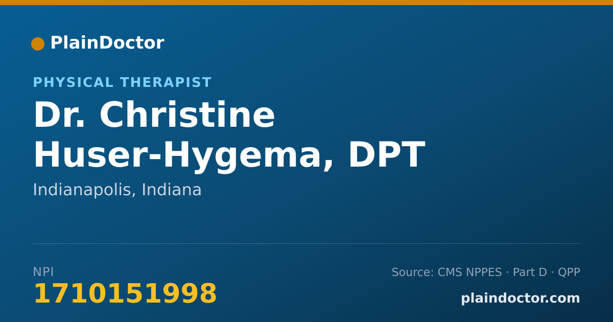 Shareable card for Christine Huser-Hygema, DPT - Physical Therapist, Indianapolis, IN