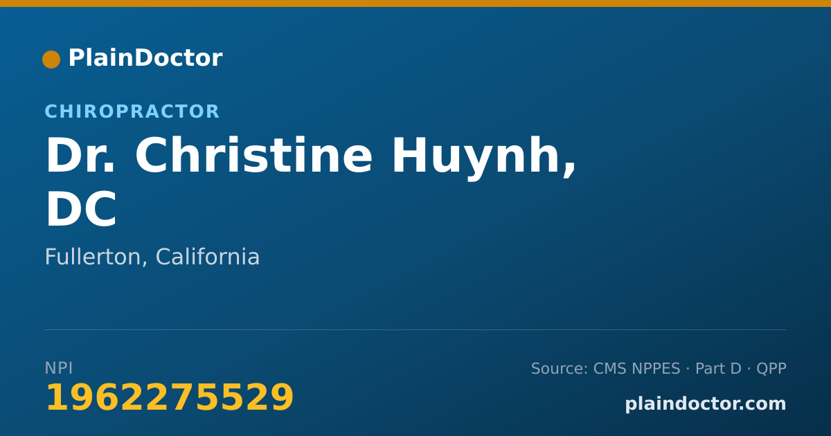 Shareable card for Christine Huynh, DC - Chiropractor, Fullerton, CA
