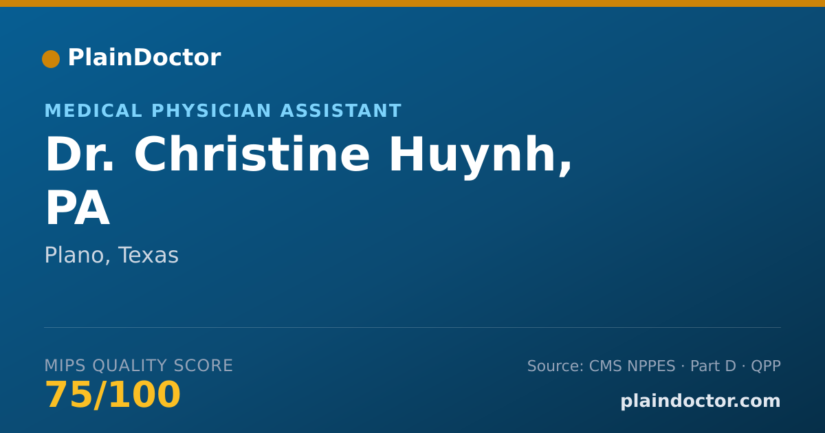 Shareable card for Christine Huynh, PA - Medical Physician Assistant, Plano, TX