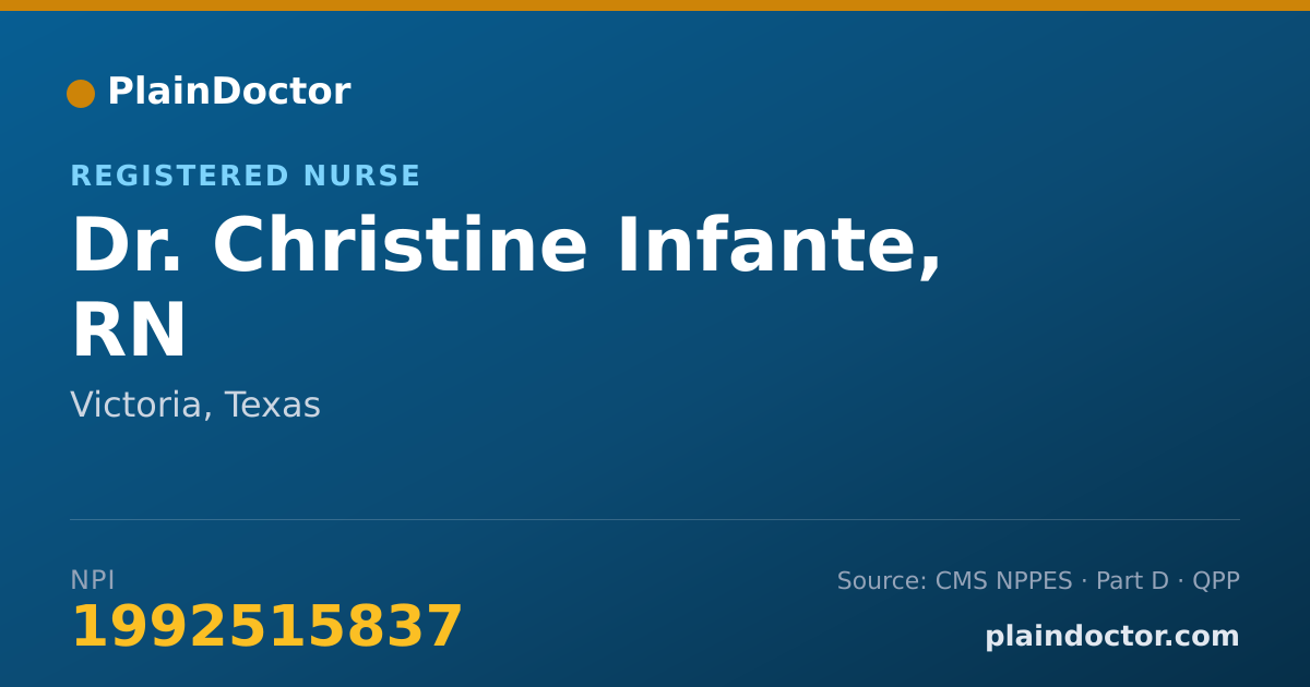 Shareable card for Christine Infante, RN - Registered Nurse, Victoria, TX