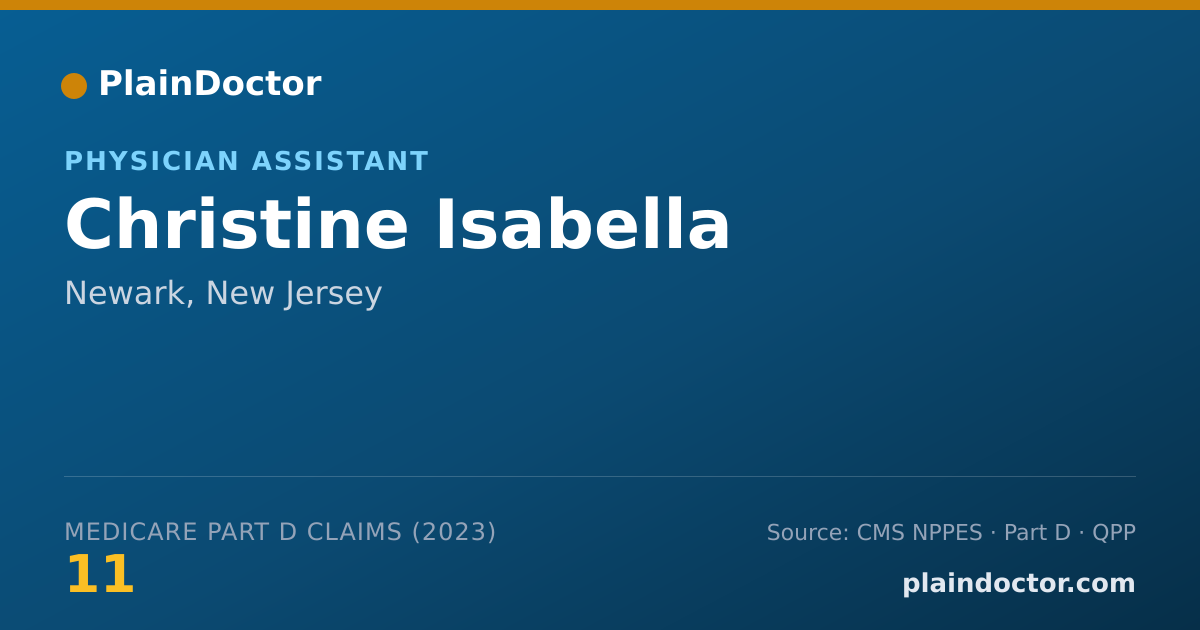 Shareable card for Christine Isabella - Physician Assistant, Newark, NJ