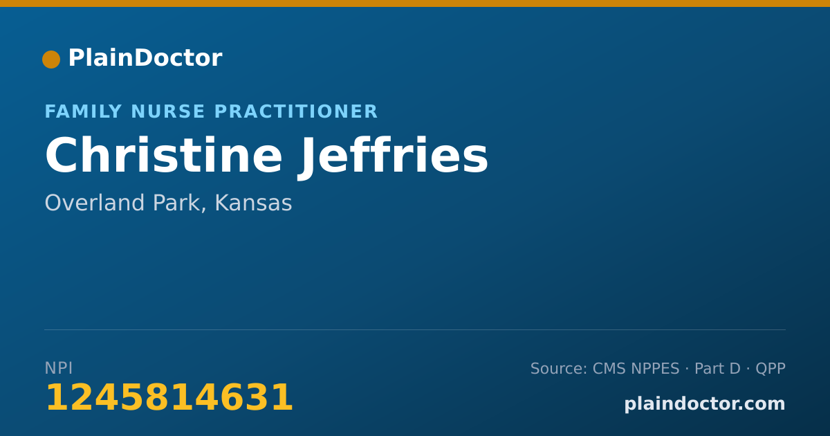 Shareable card for Christine Jeffries - Family Nurse Practitioner, Overland Park, KS