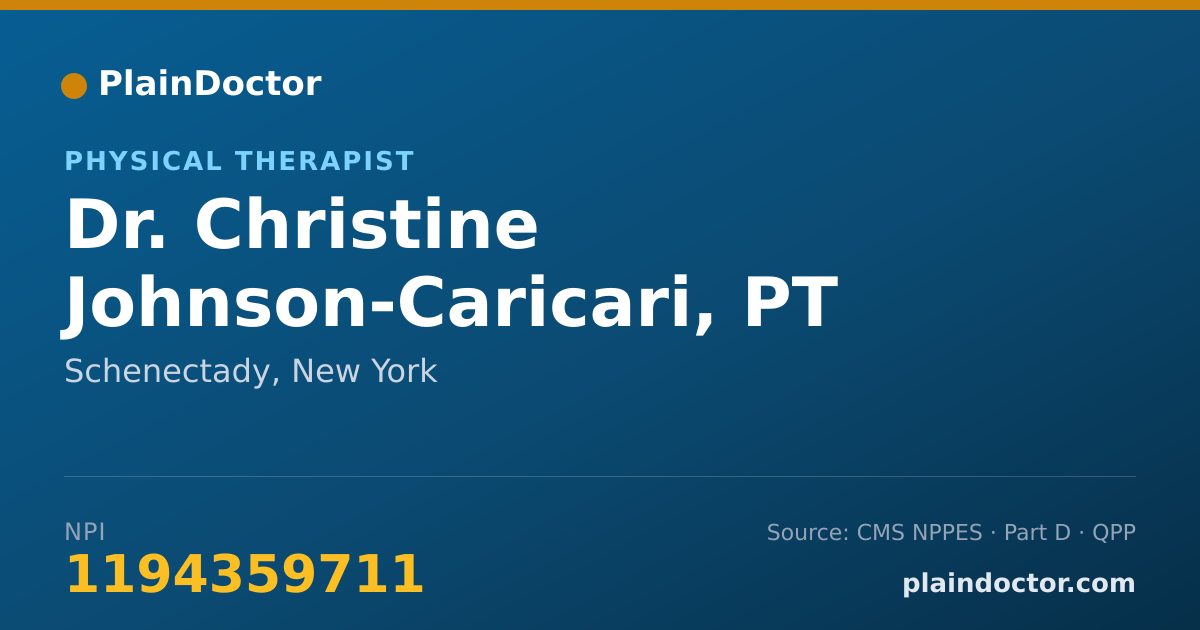 Shareable card for Christine Johnson-Caricari, PT - Physical Therapist, Schenectady, NY