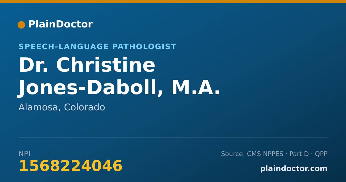 Shareable card for Christine Jones-Daboll, M.A. CCC-SLP - Speech-Language Pathologist, Alamosa, CO