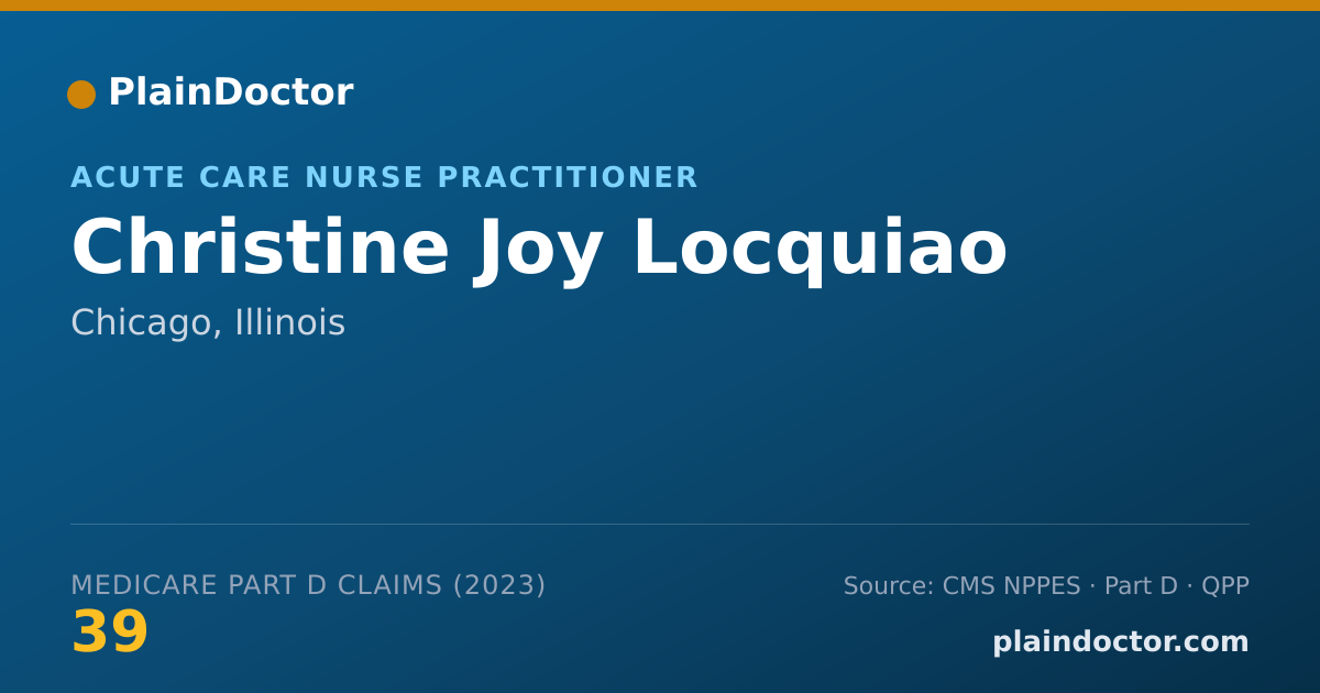 Shareable card for Christine Joy Locquiao - Acute Care Nurse Practitioner, Chicago, IL