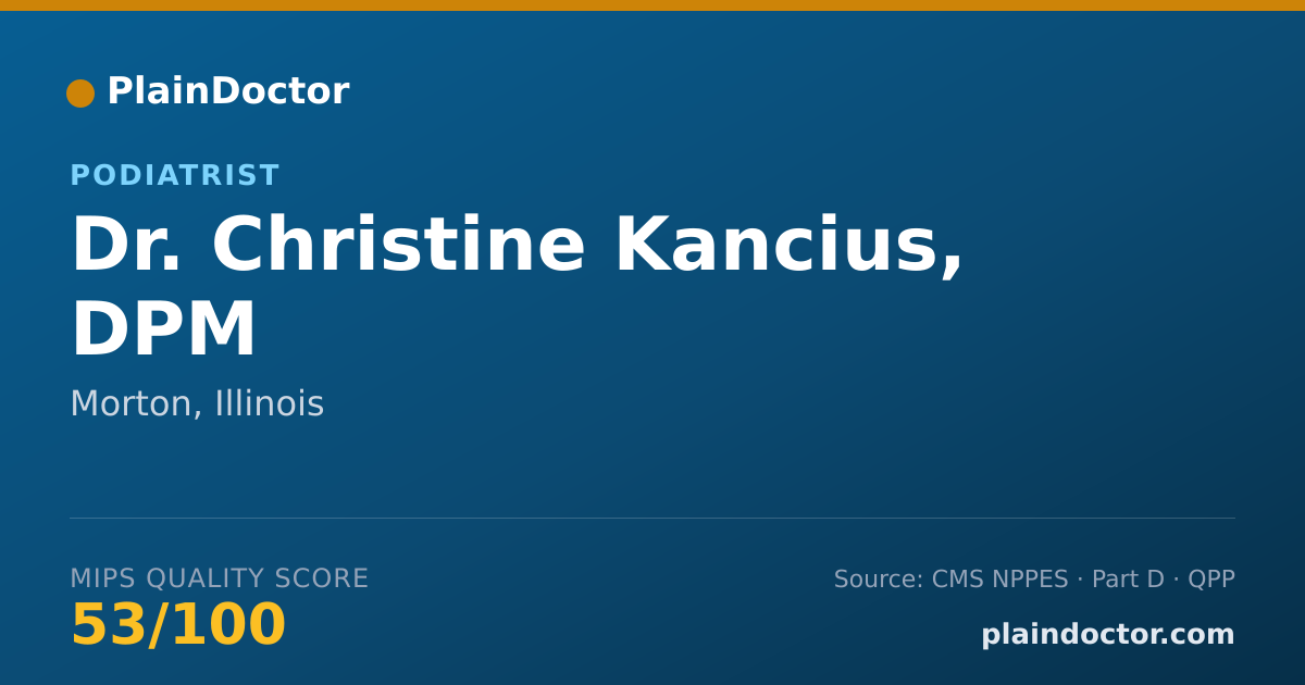 Shareable card for Christine Kancius, DPM - Podiatrist, Morton, IL