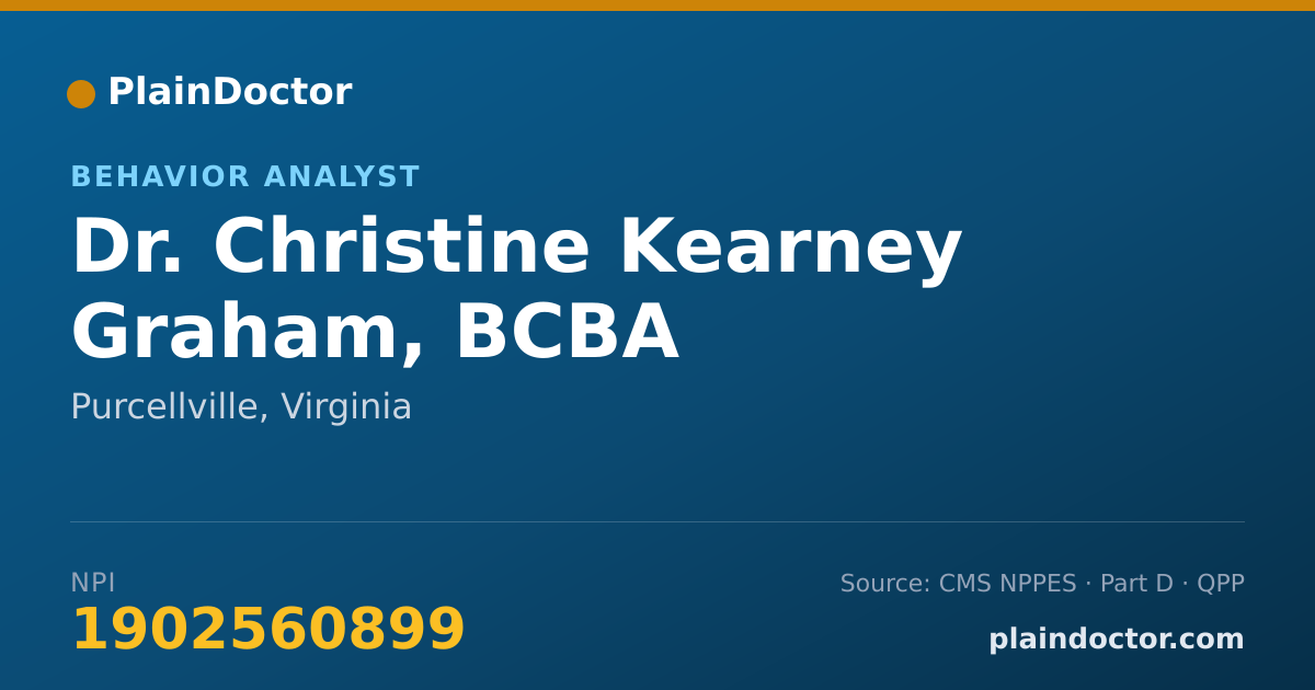 Shareable card for Christine Kearney Graham, BCBA - Behavior Analyst, Purcellville, VA
