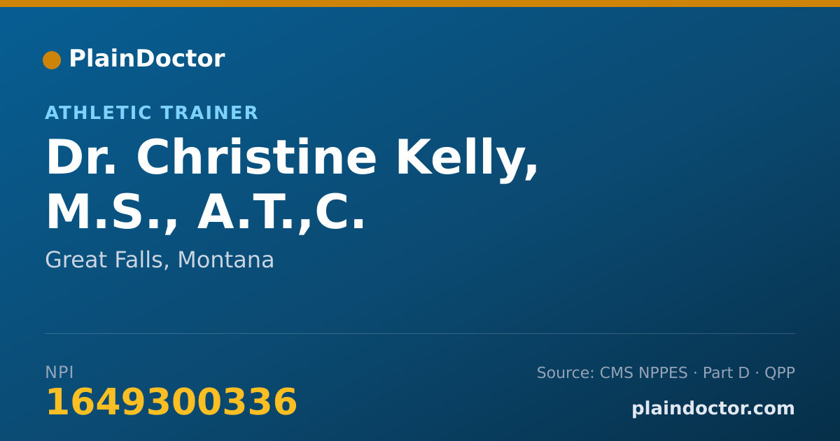 Shareable card for Christine Kelly, M.S., A.T.,C. - Athletic Trainer, Great Falls, MT