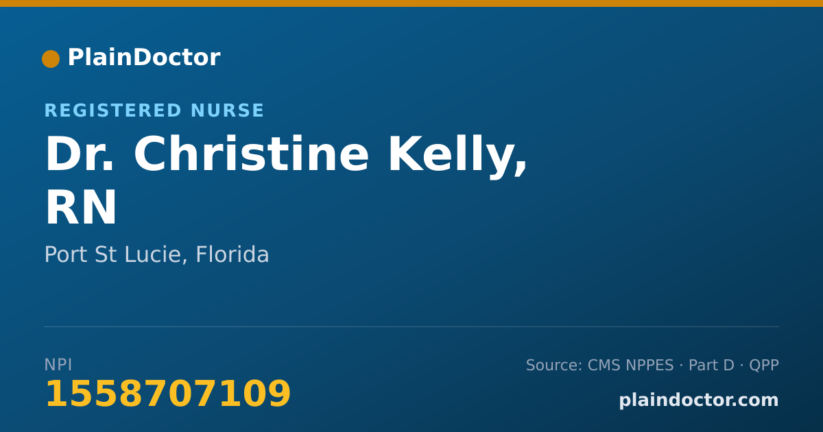 Shareable card for Christine Kelly, RN - Registered Nurse, Port St Lucie, FL