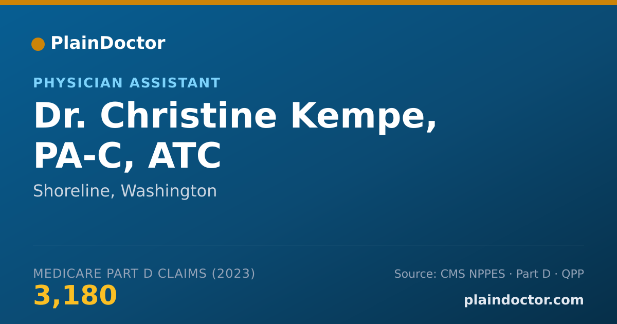 Shareable card for Christine Kempe, PA-C, ATC - Physician Assistant, Shoreline, WA