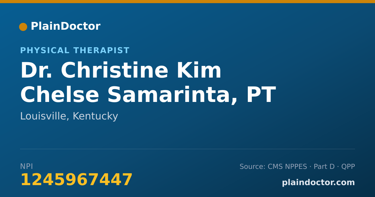 Shareable card for Christine Kim Chelse Samarinta, PT - Physical Therapist, Louisville, KY