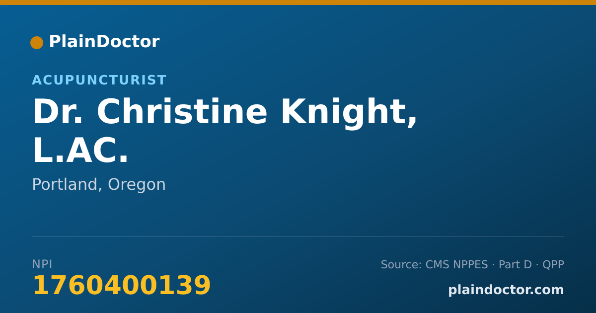 Shareable card for Christine Knight, L.AC. - Acupuncturist, Portland, OR