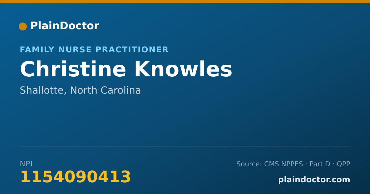Shareable card for Christine Knowles - Family Nurse Practitioner, Shallotte, NC