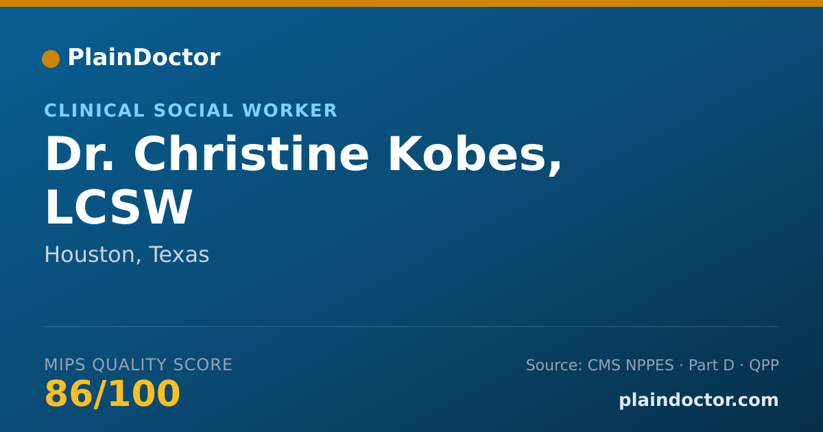 Shareable card for Christine Kobes, LCSW - Clinical Social Worker, Houston, TX