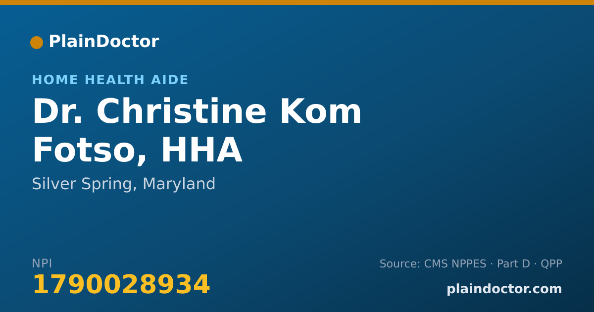 Shareable card for Christine Kom Fotso, HHA - Home Health Aide, Silver Spring, MD