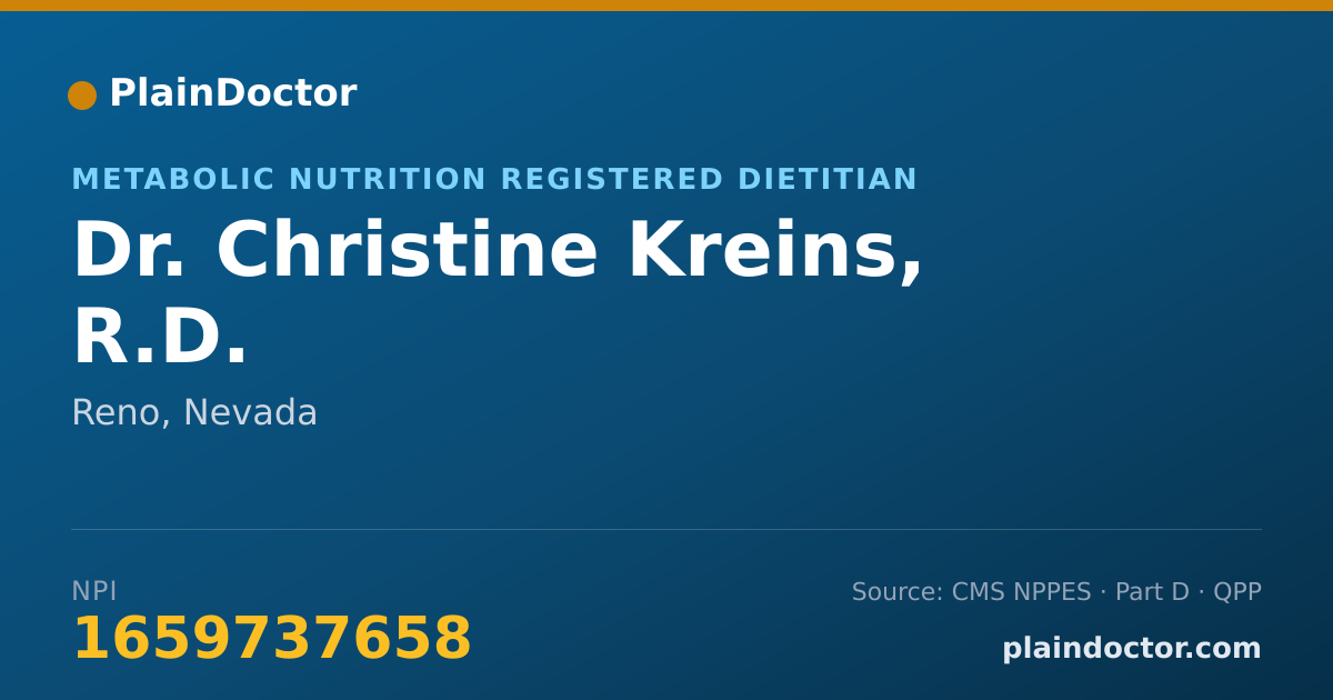 Shareable card for Christine Kreins, R.D. - Metabolic Nutrition Registered Dietitian, Reno, NV