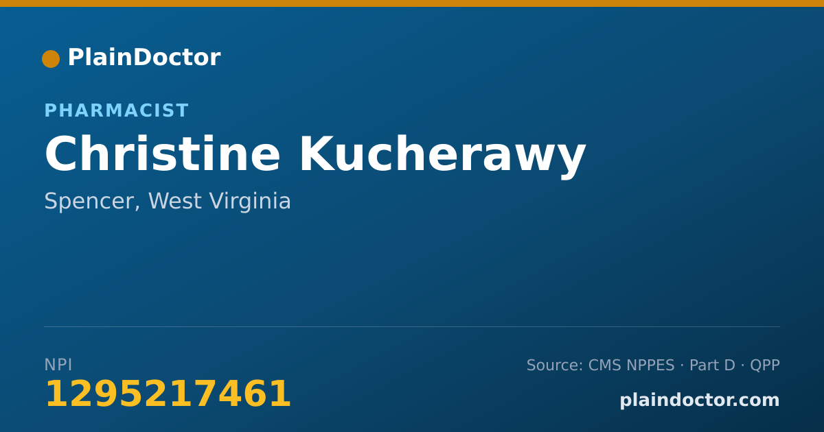 Shareable card for Christine Kucherawy - Pharmacist, Spencer, WV