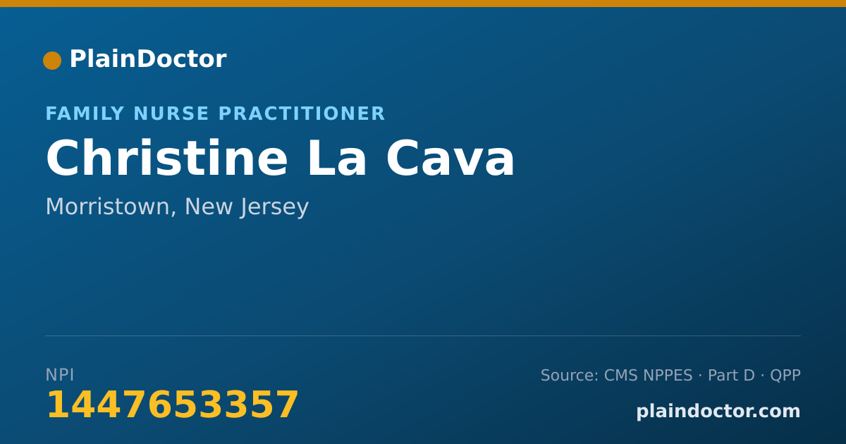 Shareable card for Christine La Cava - Family Nurse Practitioner, Morristown, NJ