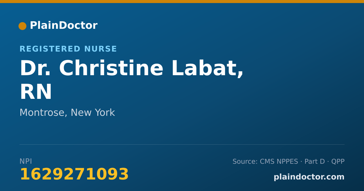 Shareable card for Christine Labat, RN - Registered Nurse, Montrose, NY